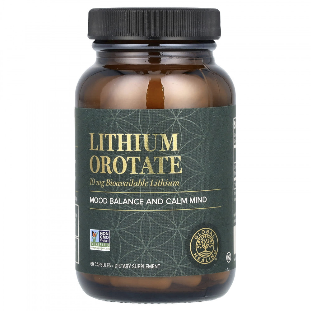 Global Healing, оротат лития, 60 капсул (10 мг в капсуле) в Москве - eco-herb.ru | изображение Global Healing, оротат лития, 60 капсул (10 мг в капсуле) в Москве - eco-herb.ru | фото