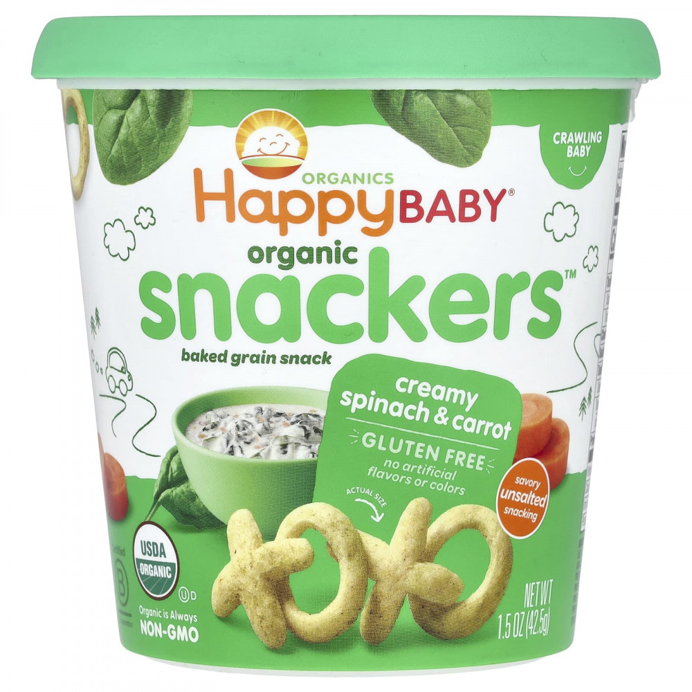 Happy Family Organics, Happy Baby®, Snackers ™, крем со шпинатом и морковью, 42,5 г (1,5 унции) (Товар снят с продажи) в Москве - eco-herb.ru | изображение Happy Family Organics, Happy Baby®, Snackers ™, крем со шпинатом и морковью, 42,5 г (1,5 унции) (Товар снят с продажи) в Москве - eco-herb.ru | фото