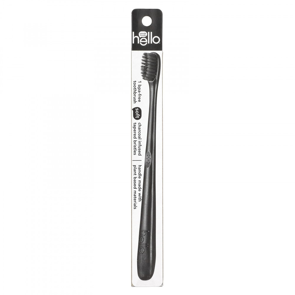 Hello, зубная щетка с щетиной с древесным углем, мягкая, 1 шт. в Москве - eco-herb.ru | изображение Hello, зубная щетка с щетиной с древесным углем, мягкая, 1 шт. в Москве - eco-herb.ru | фото