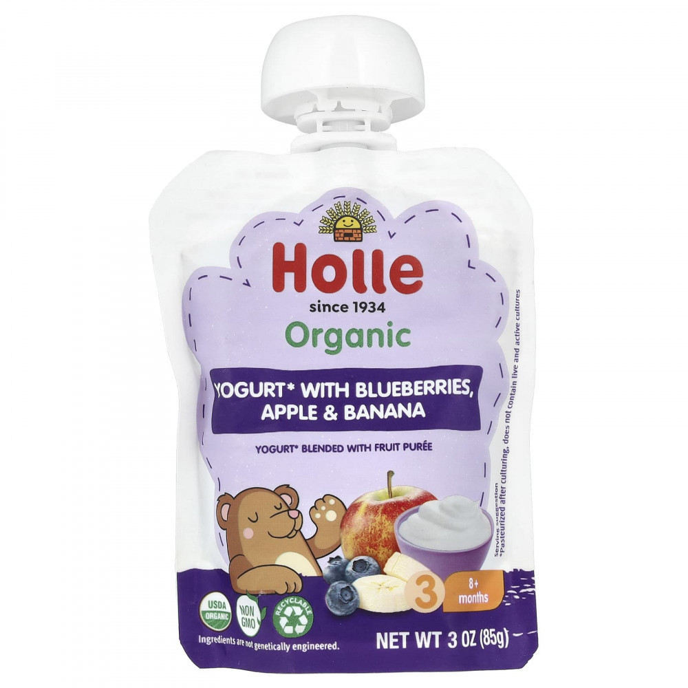 Holle, Органический йогурт с голубикой, яблоком и бананом, для детей от 8 месяцев, 85 г (3 унции) в Москве - eco-herb.ru | изображение Holle, Органический йогурт с голубикой, яблоком и бананом, для детей от 8 месяцев, 85 г (3 унции) в Москве - eco-herb.ru | фото