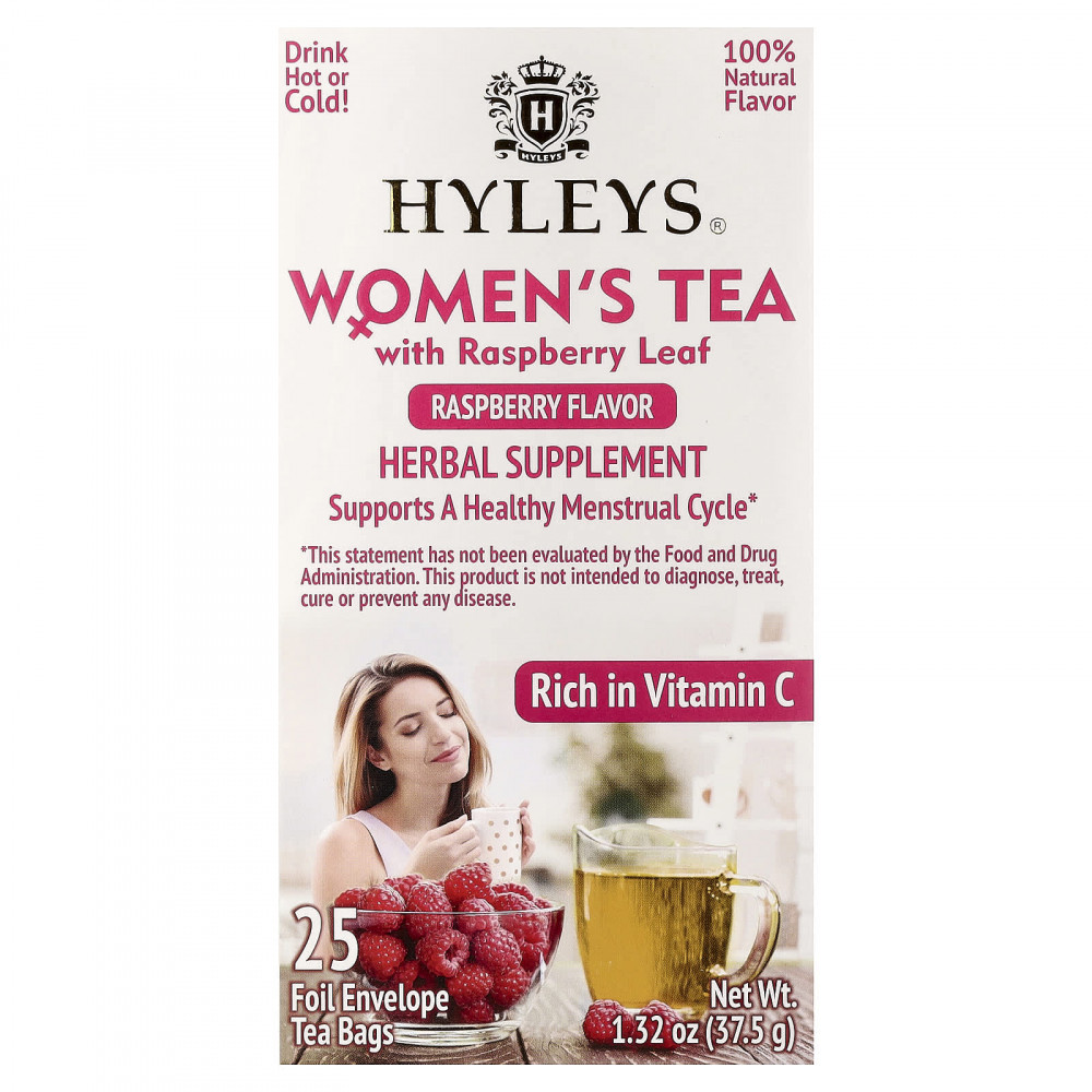 Hyleys Tea, чай для женщин с листьями малины, малина, 25 чайных пакетиков в фольге, 37,5 г (1,32 унции) в Москве - eco-herb.ru | изображение Hyleys Tea, чай для женщин с листьями малины, малина, 25 чайных пакетиков в фольге, 37,5 г (1,32 унции) в Москве - eco-herb.ru | фото