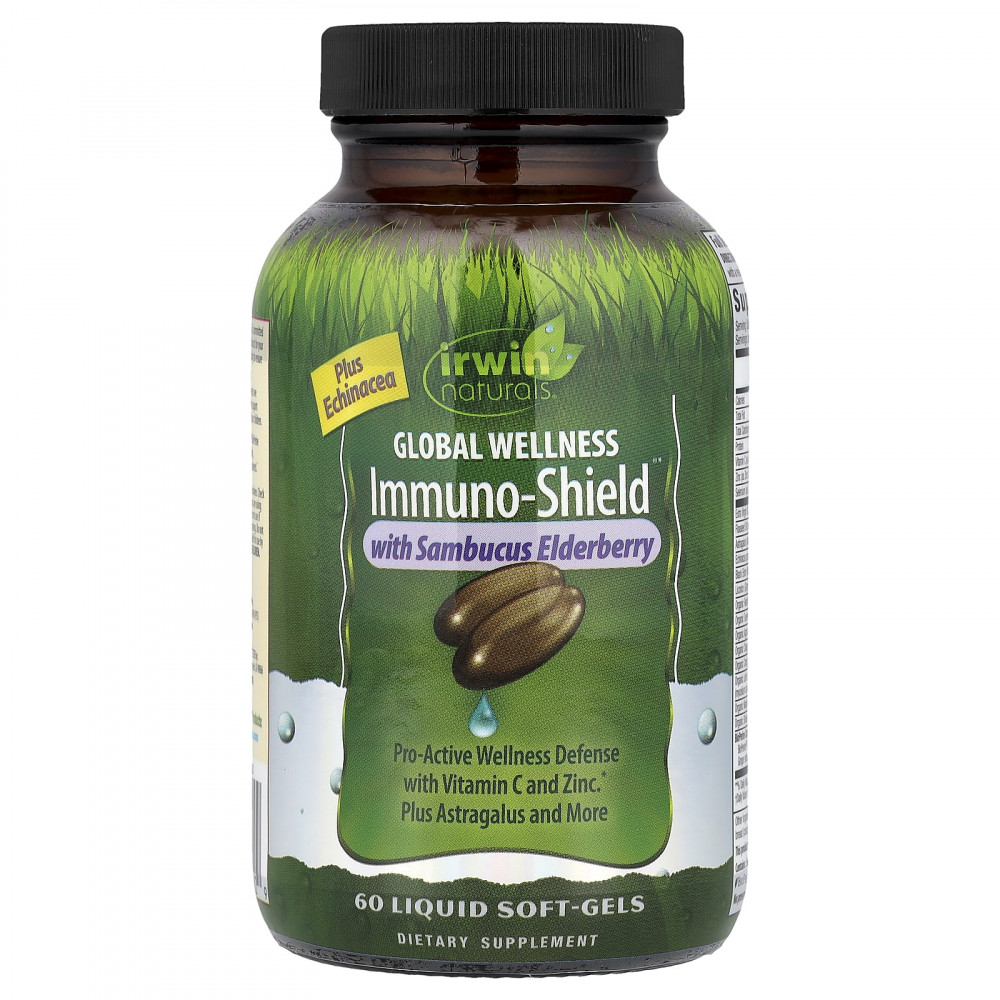 Irwin Naturals, Global Wellness Immuno-Shield® с бузиной, 60 желатиновых капсул в Москве - eco-herb.ru | изображение Irwin Naturals, Global Wellness Immuno-Shield® с бузиной, 60 желатиновых капсул в Москве - eco-herb.ru | фото