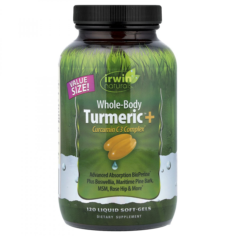 Irwin Naturals, Whole-Body Turmeric™ и Curcumin C3 Complex®, 120 желатиновых капсул в Москве - eco-herb.ru | изображение Irwin Naturals, Whole-Body Turmeric™ и Curcumin C3 Complex®, 120 желатиновых капсул в Москве - eco-herb.ru | фото