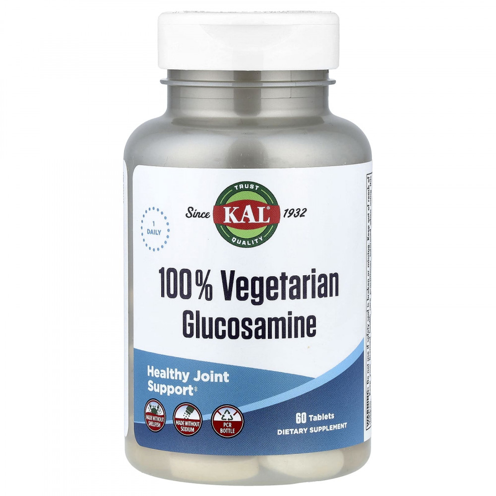 KAL, 100% вегетарианский глюкозамин, 1000 мг, 60 таблеток в Москве - eco-herb.ru | изображение KAL, 100% вегетарианский глюкозамин, 1000 мг, 60 таблеток в Москве - eco-herb.ru | фото