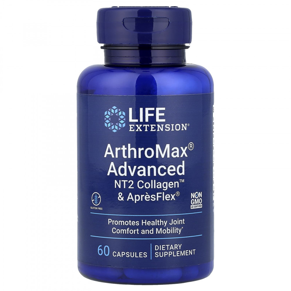 Life Extension, ArthroMax® Advanced, NT2 Collagen™ и ApresFlex®, 60 капсул в Москве - eco-herb.ru | изображение Life Extension, ArthroMax® Advanced, NT2 Collagen™ и ApresFlex®, 60 капсул в Москве - eco-herb.ru | фото