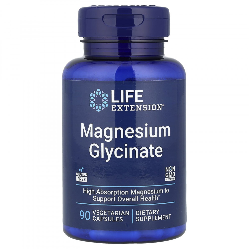 Life Extension, Глицинат магния, 90 вегетарианских капсул (105 мг на капсулу) в Москве - eco-herb.ru | изображение Life Extension, Глицинат магния, 90 вегетарианских капсул (105 мг на капсулу) в Москве - eco-herb.ru | фото