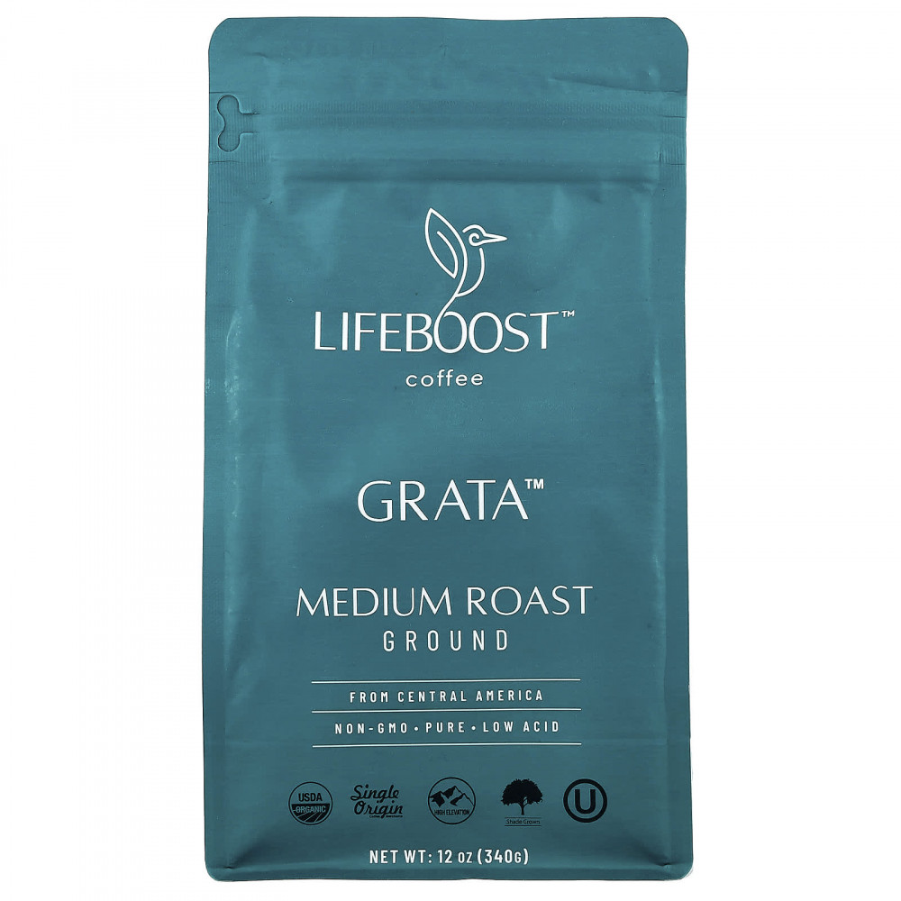 Lifeboost, Кофе Grata ™, молотый, средней обжарки, 340 г (12 унций) в Москве - eco-herb.ru | изображение Lifeboost, Кофе Grata ™, молотый, средней обжарки, 340 г (12 унций) в Москве - eco-herb.ru | фото