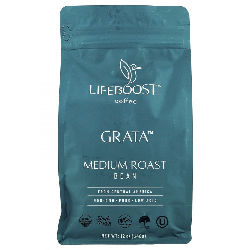Lifeboost, Кофе Grata ™, в зернах, средней обжарки, 340 г (12 унций) в Москве - eco-herb.ru | изображение Lifeboost, Кофе Grata ™, в зернах, средней обжарки, 340 г (12 унций) в Москве - eco-herb.ru | фото