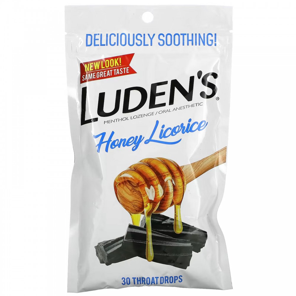 Luden's, Леденцы с ментолом / анестетик для полости рта, медовая солодка, 30 капель для горла в Москве - eco-herb.ru | фото