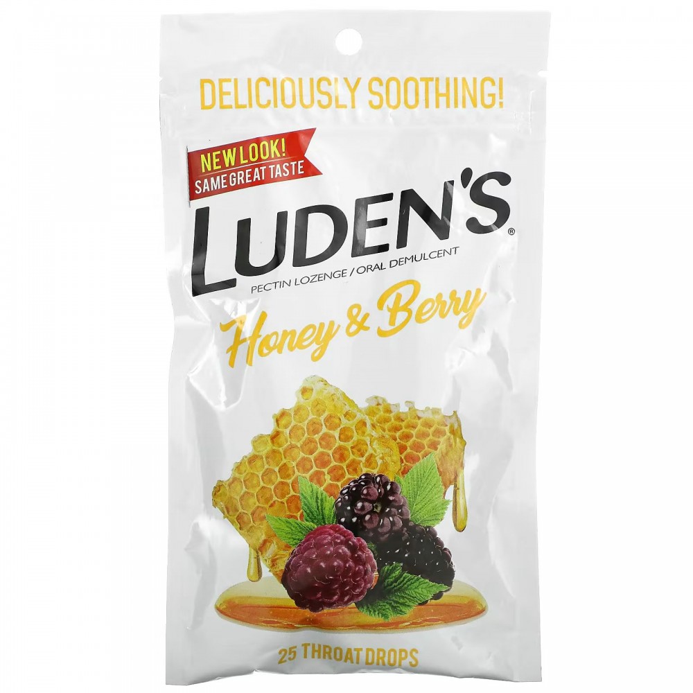 Luden's, Леденцы с пектином, успокаивающее средство для полости рта, с медом и ягодами, 25 леденцов для горла в Москве - eco-herb.ru | фото