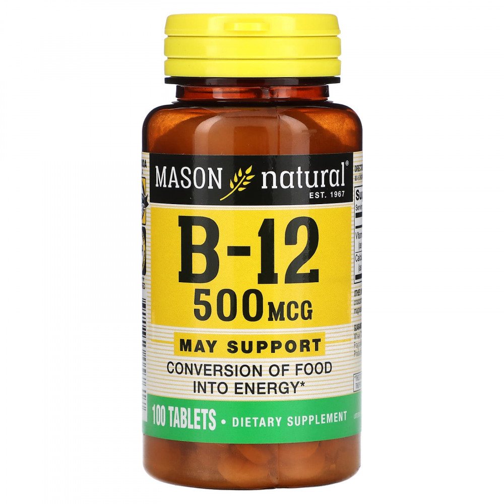 Mason Natural, Витамин B-12, 500 мкг, 100 таблеток (Товар снят с продажи) в Москве - eco-herb.ru | изображение Mason Natural, Витамин B-12, 500 мкг, 100 таблеток (Товар снят с продажи) в Москве - eco-herb.ru | фото