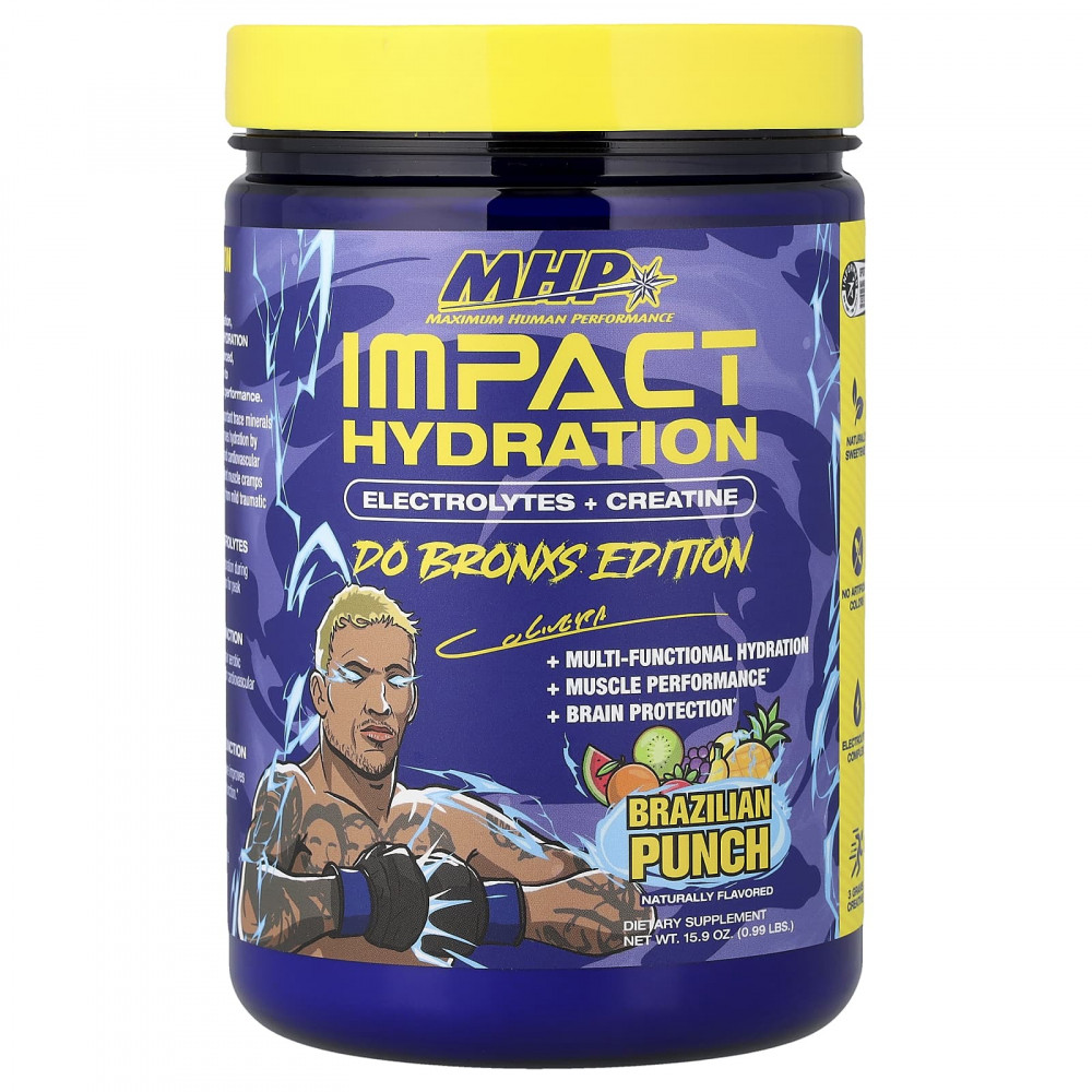 MHP, Impact Hydration, электролиты и креатин, бразильский пунш, 15,9 унции (0,99 фунта) в Москве - eco-herb.ru | изображение MHP, Impact Hydration, электролиты и креатин, бразильский пунш, 15,9 унции (0,99 фунта) в Москве - eco-herb.ru | фото