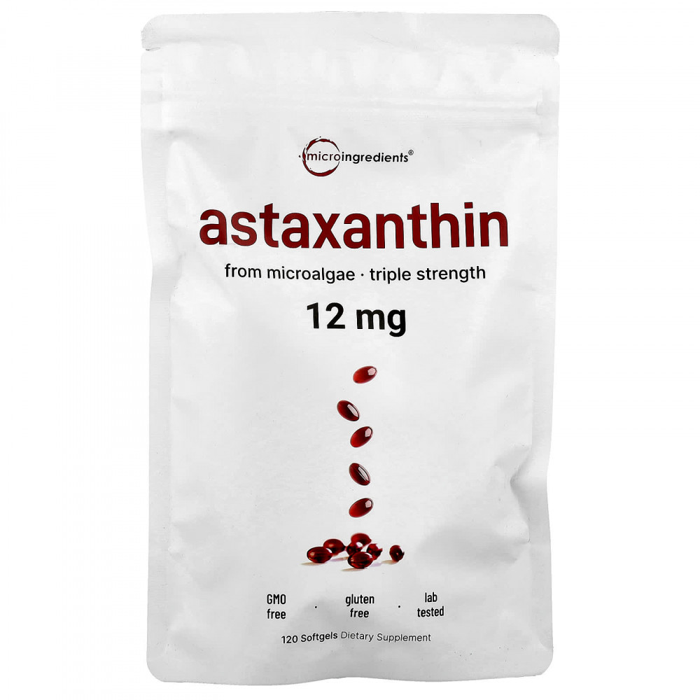 Micro Ingredients, Астаксантин, 12 мг, 120 мягких таблеток в Москве - eco-herb.ru | изображение Micro Ingredients, Астаксантин, 12 мг, 120 мягких таблеток в Москве - eco-herb.ru | фото