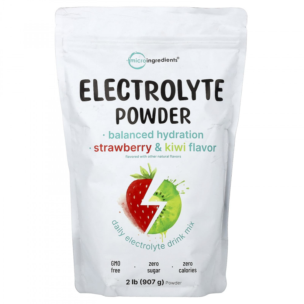 Micro Ingredients, электролитный напиток в порошке, со вкусом клубники и киви, 907 г (2 фунта) в Москве - eco-herb.ru | изображение Micro Ingredients, электролитный напиток в порошке, со вкусом клубники и киви, 907 г (2 фунта) в Москве - eco-herb.ru | фото