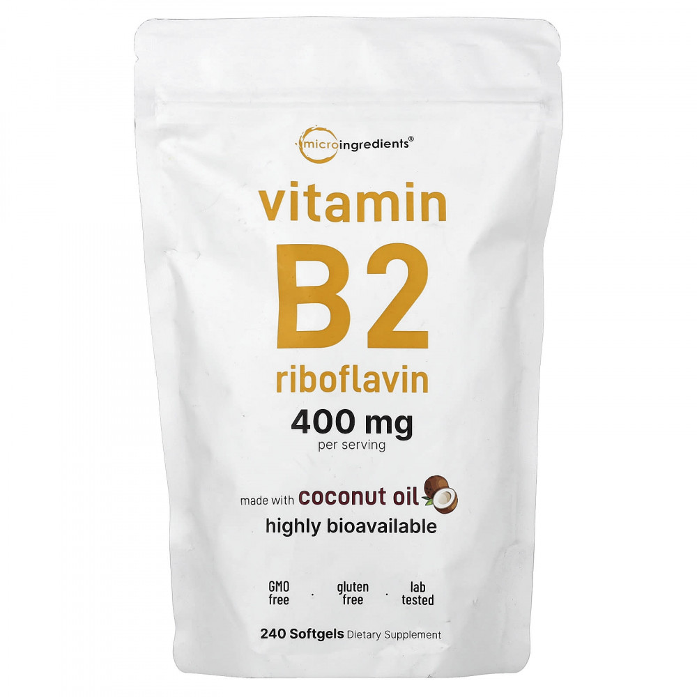 Micro Ingredients, витамин B2, рибофлавин, 240 капсул (200 мг в 1 капсуле) в Москве - eco-herb.ru | изображение Micro Ingredients, витамин B2, рибофлавин, 240 капсул (200 мг в 1 капсуле) в Москве - eco-herb.ru | фото