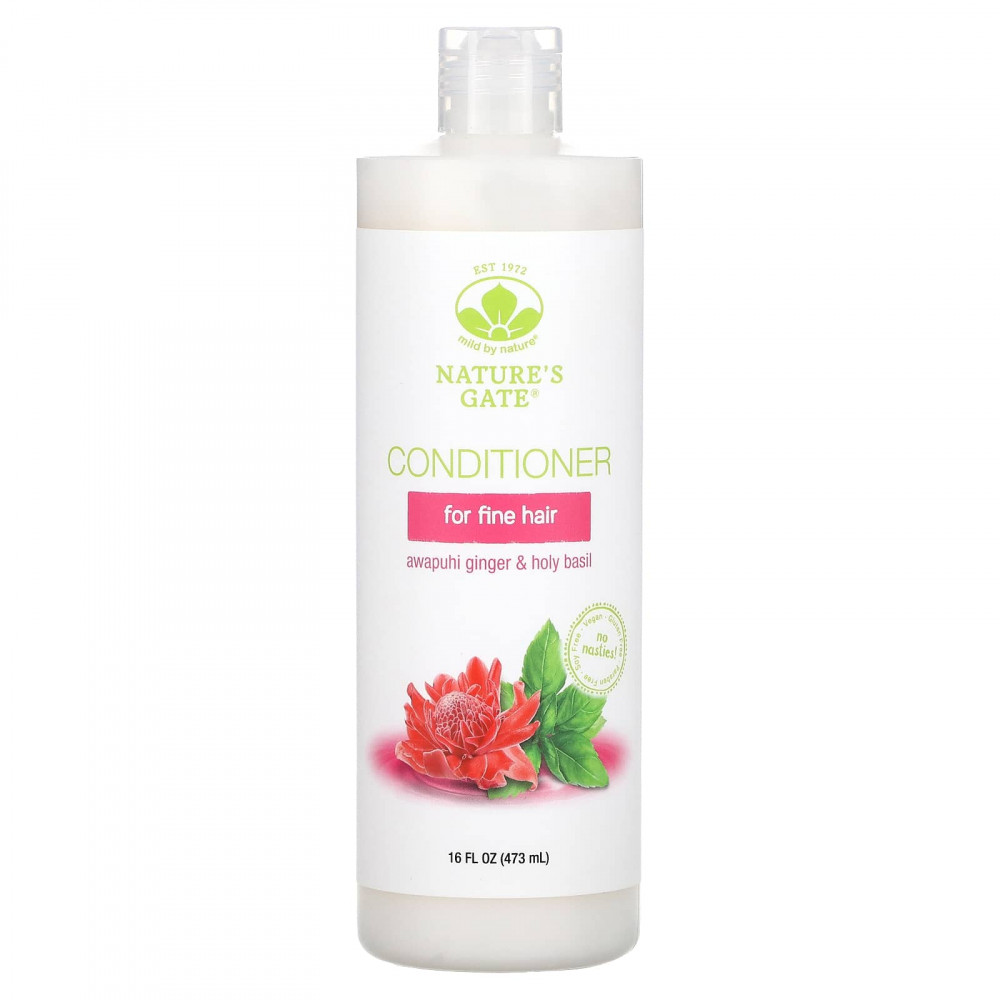 Mild By Nature, Nature's Gate, кондиционер для тонких волос, с имбирём авапухи и базиликом, 473 мл (16 жидк. унций) в Москве - eco-herb.ru | изображение Mild By Nature, Nature's Gate, кондиционер для тонких волос, с имбирём авапухи и базиликом, 473 мл (16 жидк. унций) в Москве - eco-herb.ru | фото