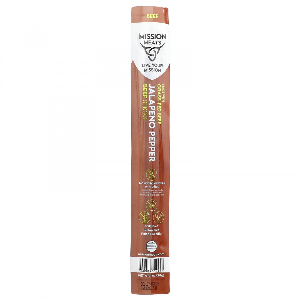 Mission Meats, Beef Sticks, Jalapeno Pepper, 1 oz (28 g) в Москве - eco-herb.ru | изображение Mission Meats, Beef Sticks, Jalapeno Pepper, 1 oz (28 g) в Москве - eco-herb.ru | фото