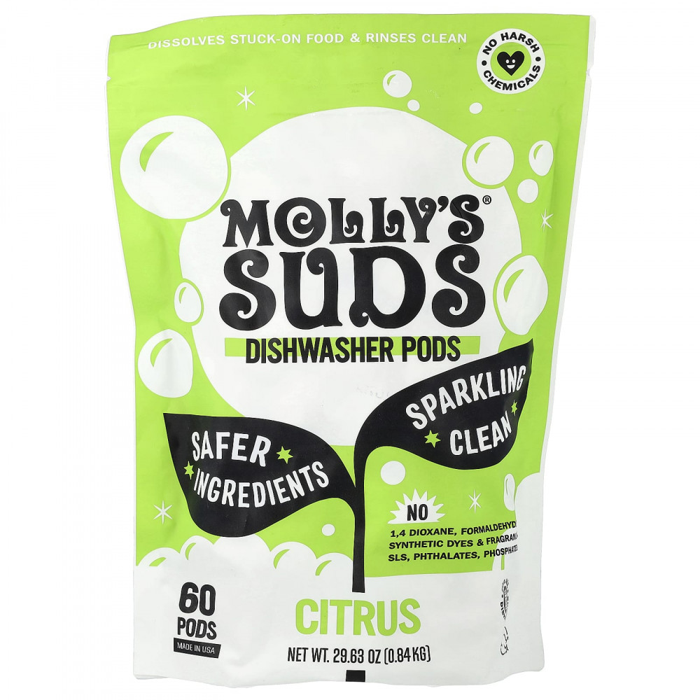 Molly's Suds, капсулы для посудомоечной машины, с цитрусовым вкусом, 60 капсул, 0,84 кг (29,63 унции) в Москве - eco-herb.ru | изображение Molly's Suds, капсулы для посудомоечной машины, с цитрусовым вкусом, 60 капсул, 0,84 кг (29,63 унции) в Москве - eco-herb.ru | фото