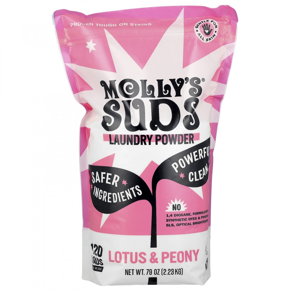 Molly's Suds, Стиральный порошок, лотос и пион, 2,23 кг (79 унций) в Москве - eco-herb.ru | изображение Molly's Suds, Стиральный порошок, лотос и пион, 2,23 кг (79 унций) в Москве - eco-herb.ru | фото