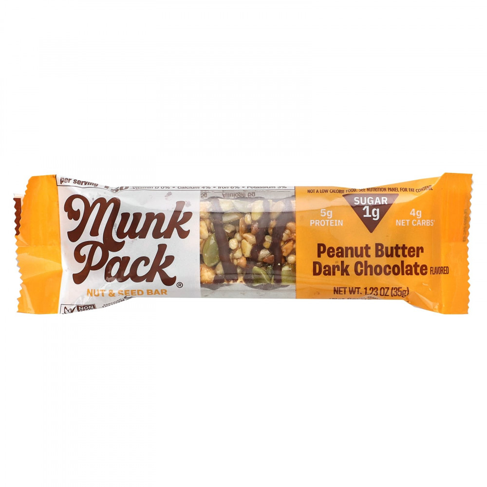 Munk Pack, Nut & Seed Bar, темный шоколад с арахисовой пастой, 35 г (1,23 унции) в Москве - eco-herb.ru | изображение Munk Pack, Nut & Seed Bar, темный шоколад с арахисовой пастой, 35 г (1,23 унции) в Москве - eco-herb.ru | фото