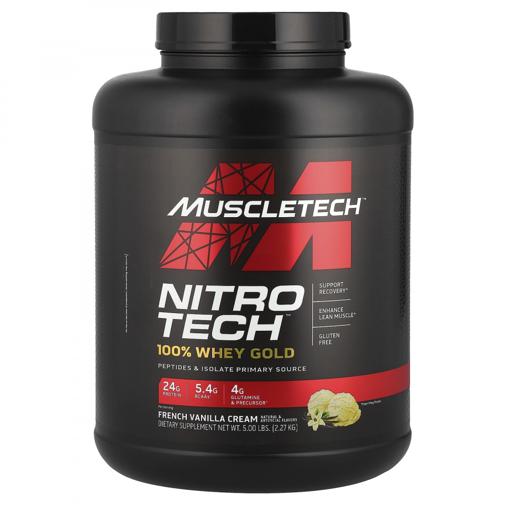 MuscleTech, Nitro-Tech ™ 100% Whey Gold, крем с французской ванилью, 2,27 кг (5 фунтов) в Москве - eco-herb.ru | изображение MuscleTech, Nitro-Tech ™ 100% Whey Gold, крем с французской ванилью, 2,27 кг (5 фунтов) в Москве - eco-herb.ru | фото