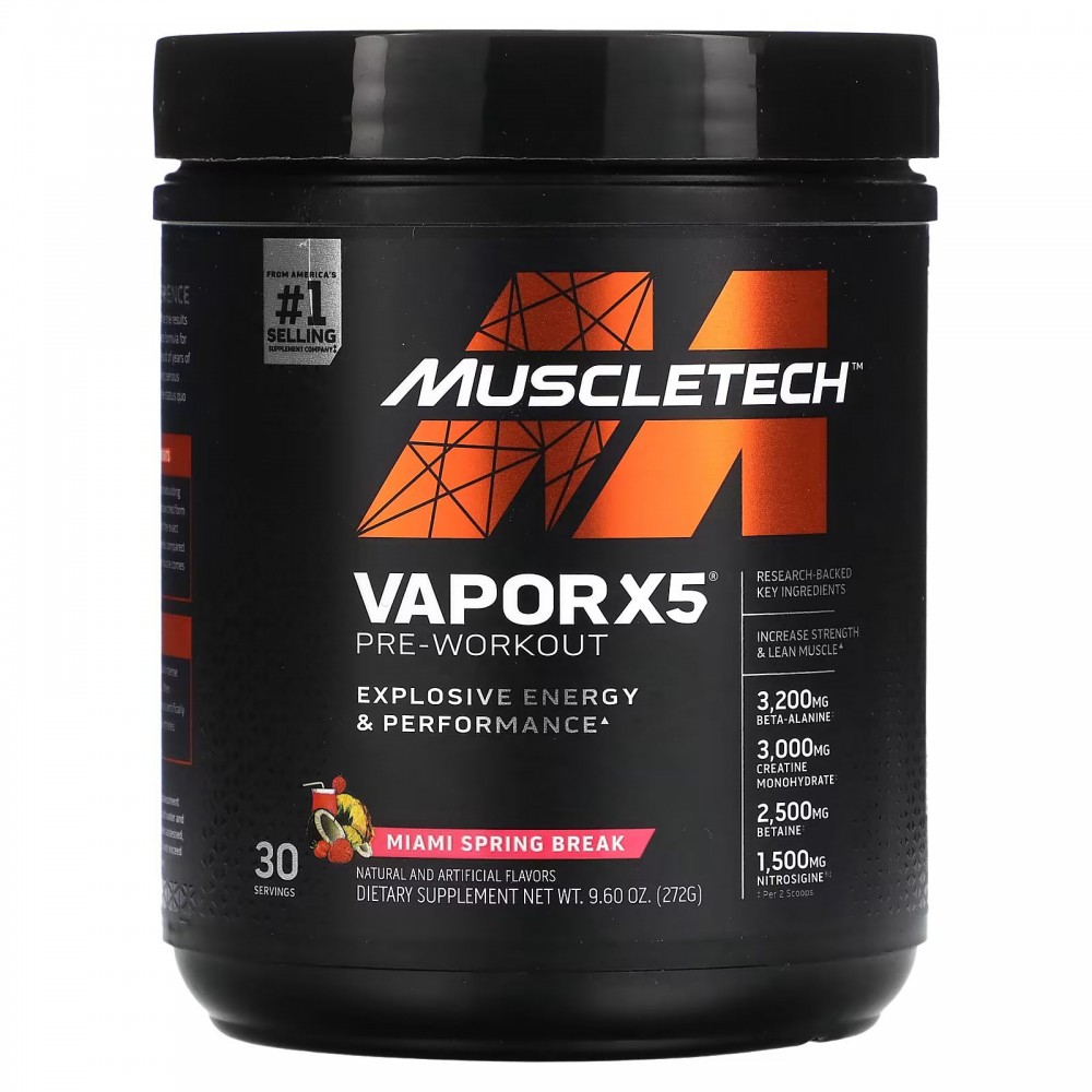 MuscleTech, VaporX5, Next Gen, предтренировочный комплекс, со вкусом Miami  Spring Break, 272 г (9,60 унции) купить в Москве