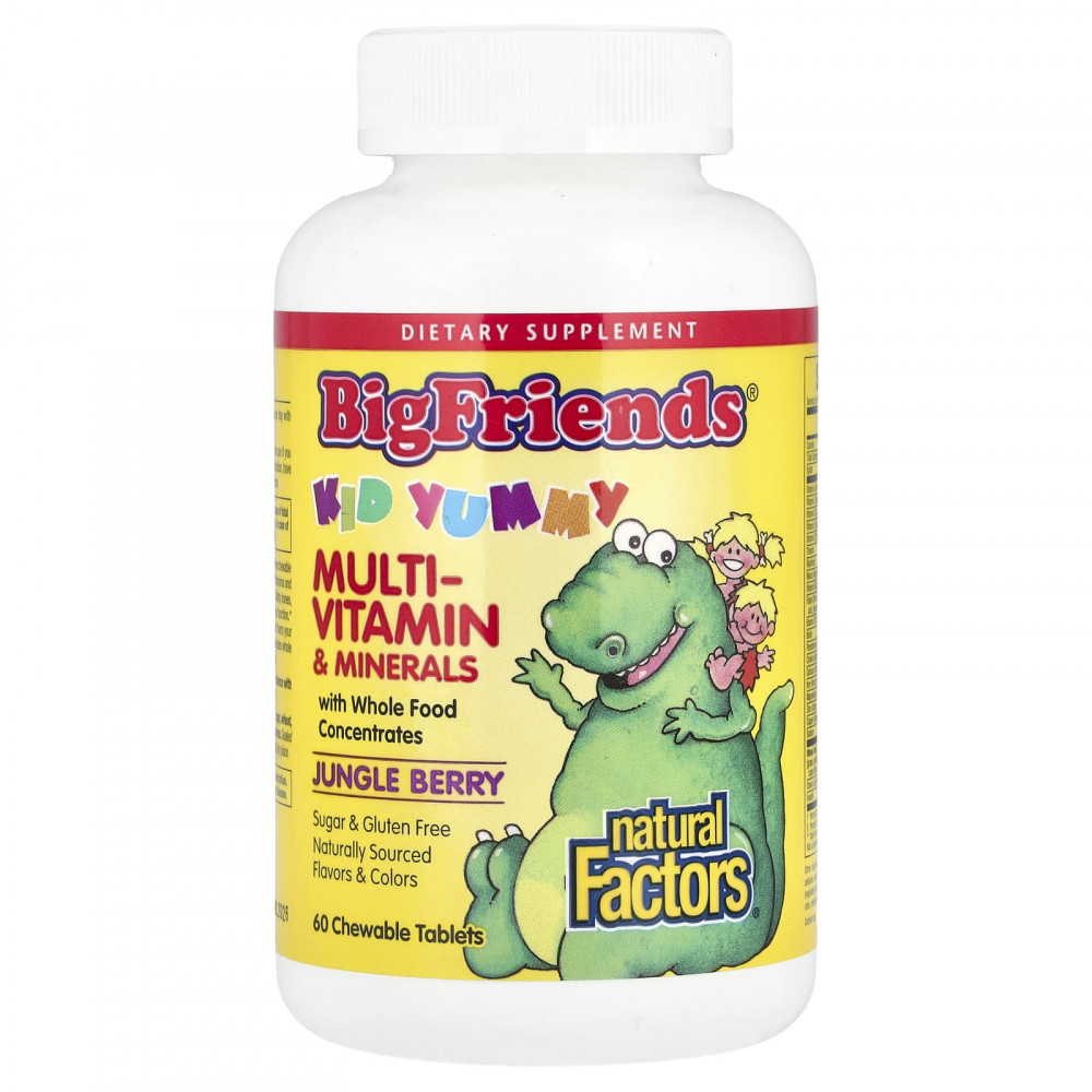 Natural Factors, Big Friends®, мультивитамины и минералы, с ягодным вкусом, 60 жевательных таблеток в Москве - eco-herb.ru | изображение Natural Factors, Big Friends®, мультивитамины и минералы, с ягодным вкусом, 60 жевательных таблеток в Москве - eco-herb.ru | фото