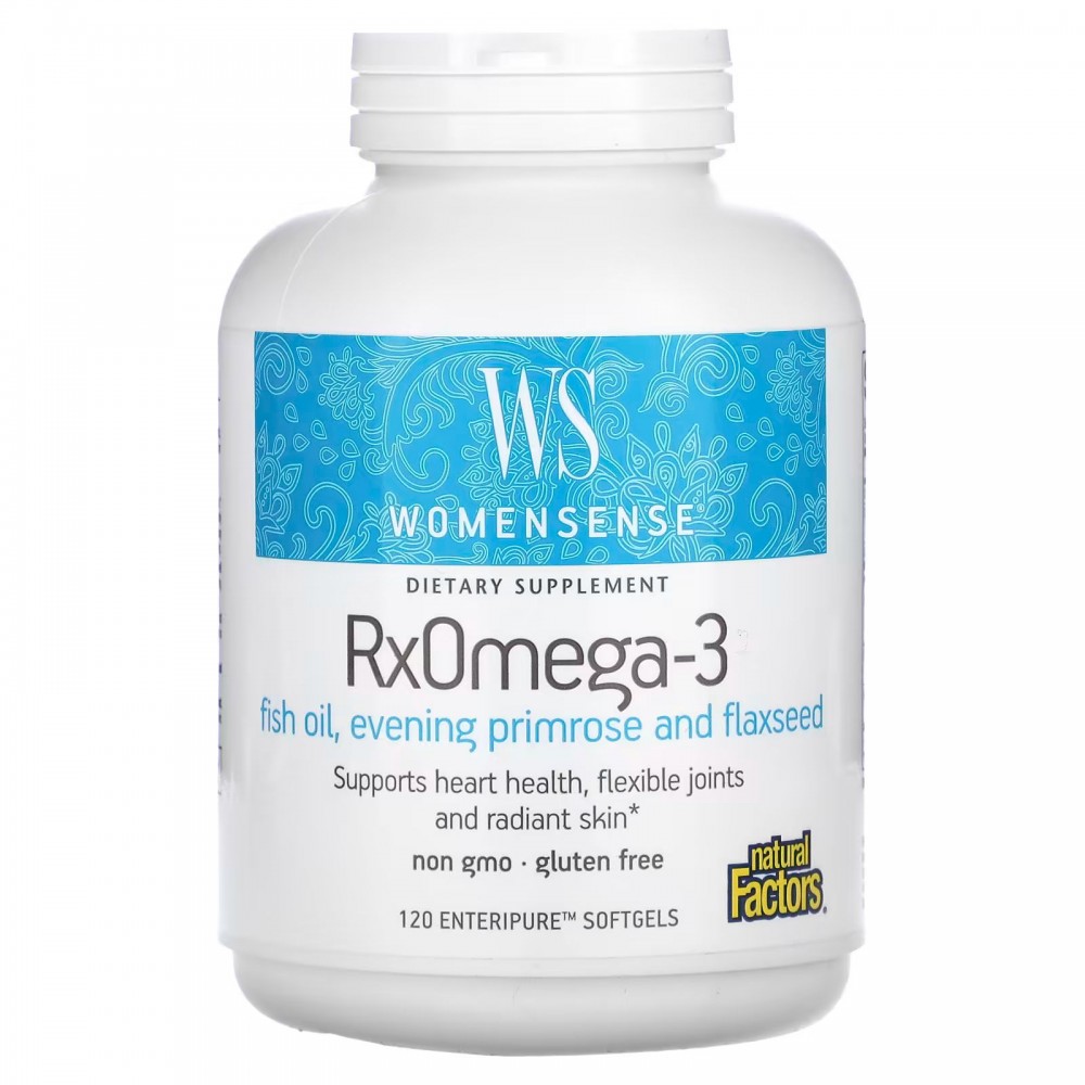 Natural Factors, WomenSense, RxOmega-3, 120 мягких таблеток Enteripure  купить в Москве