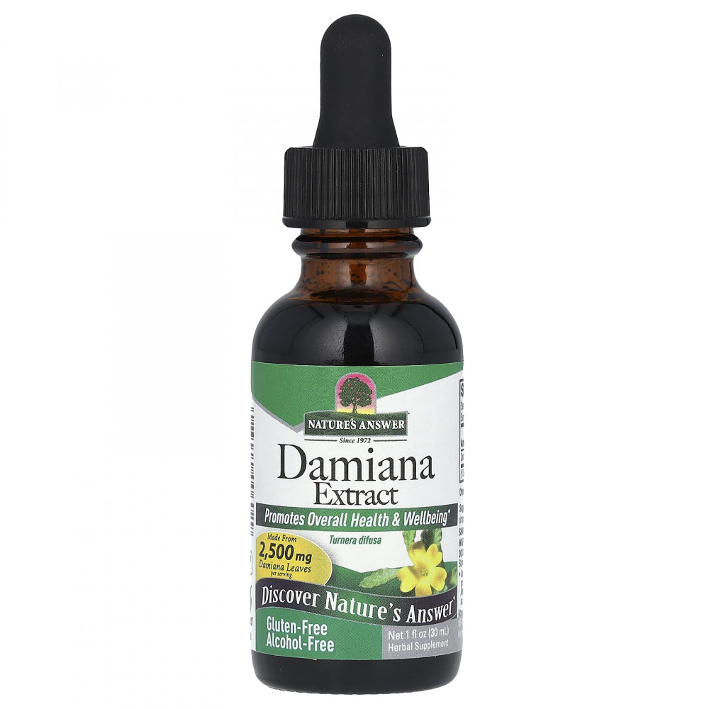 Nature's Answer, экстракт дамианы, без спирта, 2500 мг, 30 мл (1 жидк. унция) в Москве - eco-herb.ru | изображение Nature's Answer, экстракт дамианы, без спирта, 2500 мг, 30 мл (1 жидк. унция) в Москве - eco-herb.ru | фото