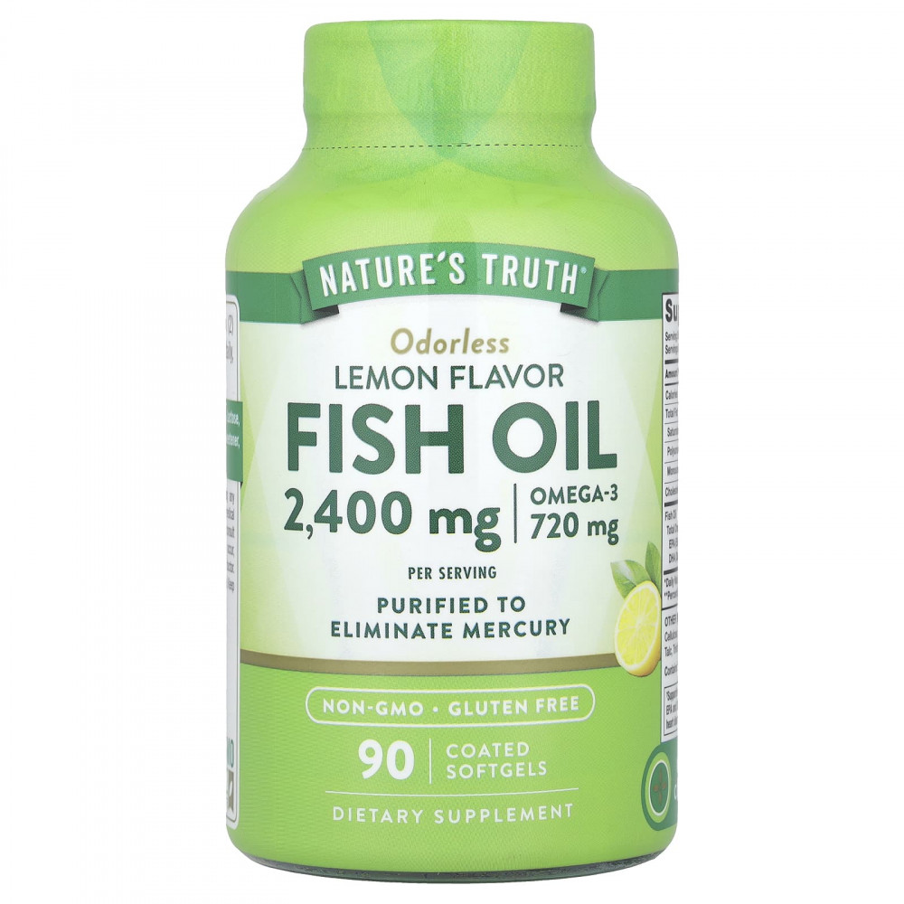 Nature's Truth, рыбий жир, со вкусом лимона, 90 капсул, покрытых оболочкой (1200 мг в 1 капсуле) в Москве - eco-herb.ru | изображение Nature's Truth, рыбий жир, со вкусом лимона, 90 капсул, покрытых оболочкой (1200 мг в 1 капсуле) в Москве - eco-herb.ru | фото