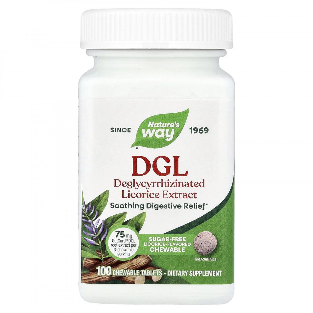 Nature's Way, DGL, солодка, 100 жевательных таблеток в Москве - eco-herb.ru | изображение Nature's Way, DGL, солодка, 100 жевательных таблеток в Москве - eco-herb.ru | фото