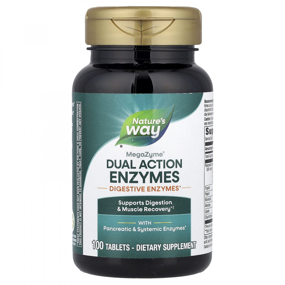 Nature's Way, MegaZyme®, Dual Action Enzymes, 100 Tablets в Москве - eco-herb.ru | изображение Nature's Way, MegaZyme®, Dual Action Enzymes, 100 Tablets в Москве - eco-herb.ru | фото