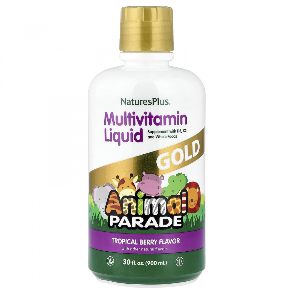 NaturesPlus, Animal Parade® Gold, жидкая мультивитаминная добавка, со вкусом тропических ягод, 900 мл (30 жидк. унций) в Москве - eco-herb.ru | изображение NaturesPlus, Animal Parade® Gold, жидкая мультивитаминная добавка, со вкусом тропических ягод, 900 мл (30 жидк. унций) в Москве - eco-herb.ru | фото