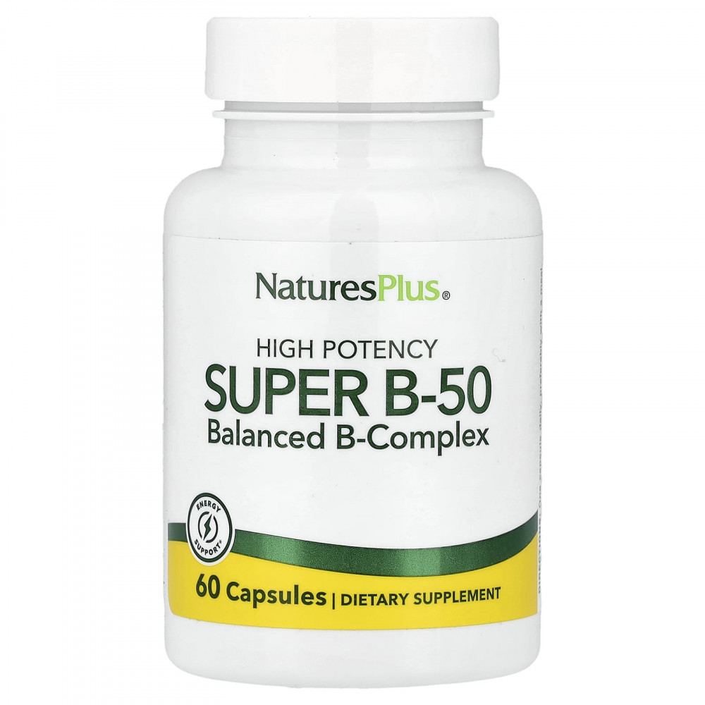 NaturesPlus, Super B-50, 60 капсул в Москве - eco-herb.ru | изображение NaturesPlus, Super B-50, 60 капсул в Москве - eco-herb.ru | фото