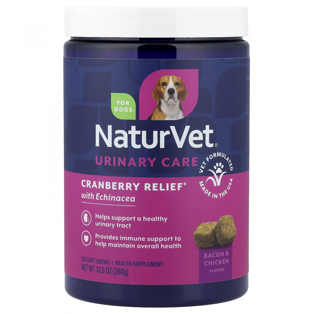 NaturVet, Cranberry Relief® с эхинацеей, для собак, бекон и курица, 120 жевательных таблеток, 360 г (12,6 унции) в Москве - eco-herb.ru | изображение NaturVet, Cranberry Relief® с эхинацеей, для собак, бекон и курица, 120 жевательных таблеток, 360 г (12,6 унции) в Москве - eco-herb.ru | фото