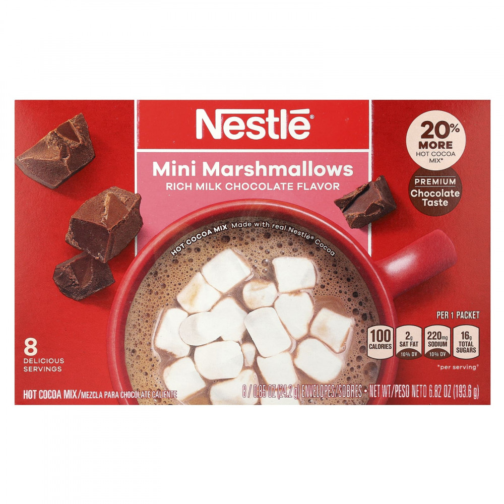 Nestle Hot Cocoa Mix, Мини-зефир, насыщенный молочный шоколад, 8 пакетиков, 24,2 г (0,85 унции) в Москве - eco-herb.ru | изображение Nestle Hot Cocoa Mix, Мини-зефир, насыщенный молочный шоколад, 8 пакетиков, 24,2 г (0,85 унции) в Москве - eco-herb.ru | фото