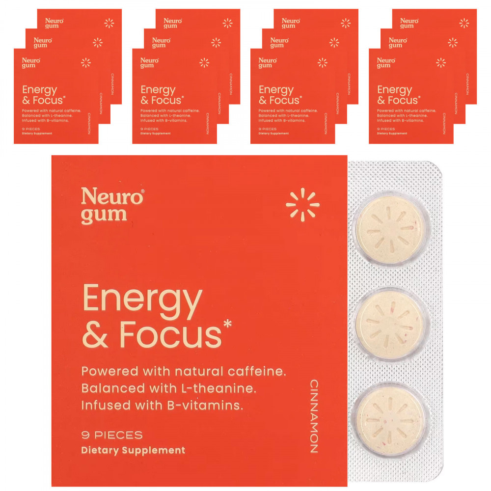 NeuroGum, Energy & Focus, корица, 12 пакетиков по 9 шт. в Москве - eco-herb.ru | изображение NeuroGum, Energy & Focus, корица, 12 пакетиков по 9 шт. в Москве - eco-herb.ru | фото