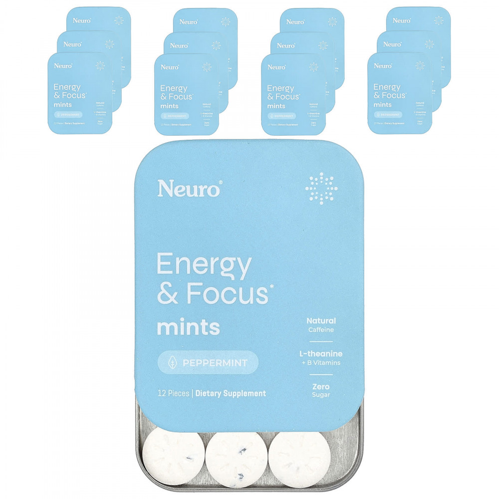 NeuroGum, мятные конфеты для энергии и концентрации, перечная мята, 12 пакетиков по 12 шт. в Москве - eco-herb.ru | изображение NeuroGum, мятные конфеты для энергии и концентрации, перечная мята, 12 пакетиков по 12 шт. в Москве - eco-herb.ru | фото
