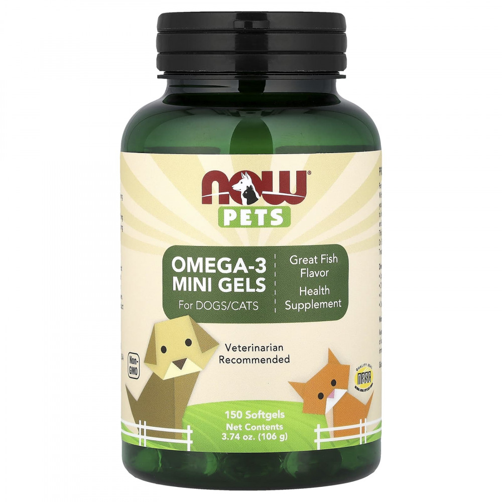 NOW Foods, Pets, мини-капсулы с омега-3, для собак и кошек, со вкусом рыбы, 150 капсул, 106 г (3,74 унции) в Москве - eco-herb.ru | изображение NOW Foods, Pets, мини-капсулы с омега-3, для собак и кошек, со вкусом рыбы, 150 капсул, 106 г (3,74 унции) в Москве - eco-herb.ru | фото
