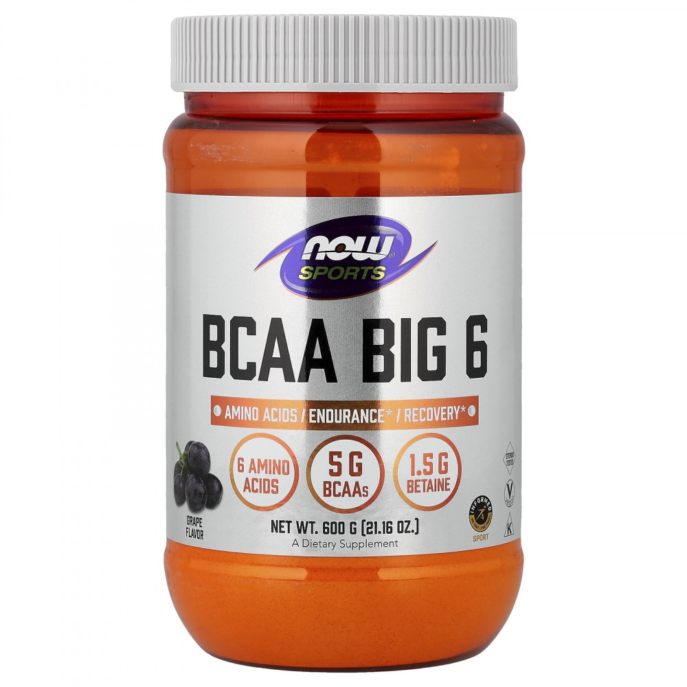 NOW Foods, Sports, BCAA Big 6, со вкусом винограда, 600 г (21,16 унции) в Москве - eco-herb.ru | изображение NOW Foods, Sports, BCAA Big 6, со вкусом винограда, 600 г (21,16 унции) в Москве - eco-herb.ru | фото