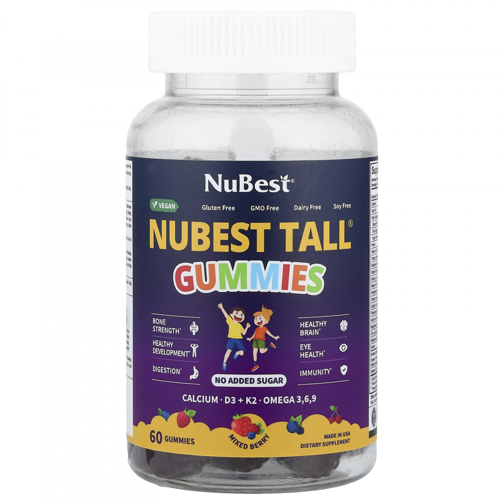 NuBest, Nubest Tall®, жевательные мармеладки, ягодное ассорти, 60 жевательных таблеток в Москве - eco-herb.ru | изображение NuBest, Nubest Tall®, жевательные мармеладки, ягодное ассорти, 60 жевательных таблеток в Москве - eco-herb.ru | фото