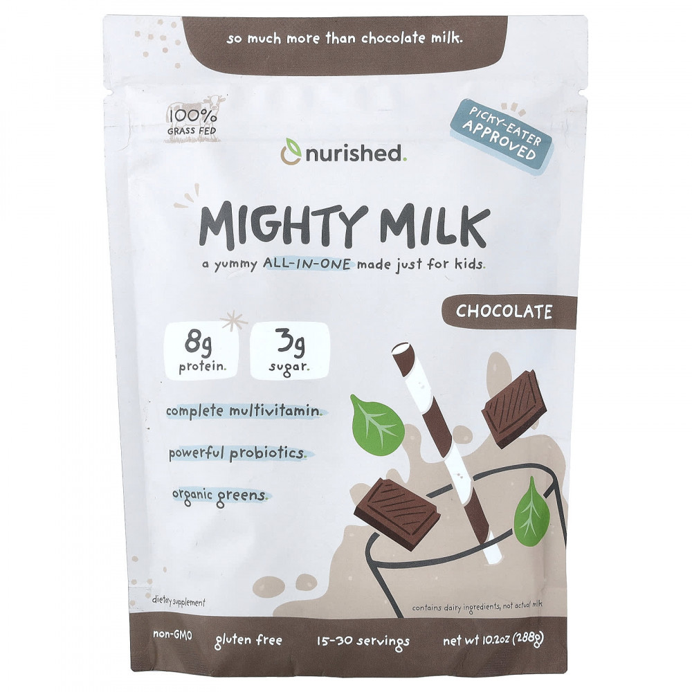 Nurished, Mighty Milk, со вкусом шоколада, для детей, 288 г (10,2 унции) в Москве - eco-herb.ru | изображение Nurished, Mighty Milk, со вкусом шоколада, для детей, 288 г (10,2 унции) в Москве - eco-herb.ru | фото
