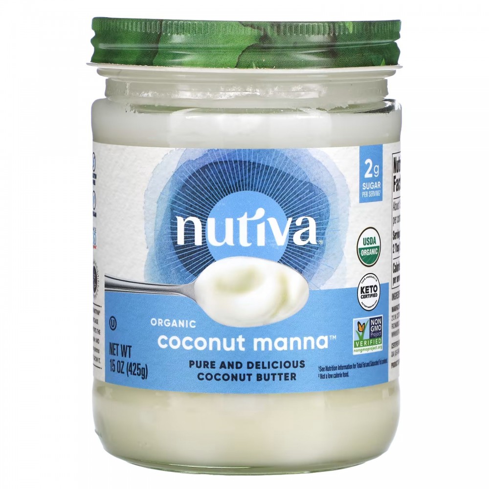 Nutiva, Coconut Manna, органическая чистая и вкусная кокосовая паста, 425 г  (15 унций)