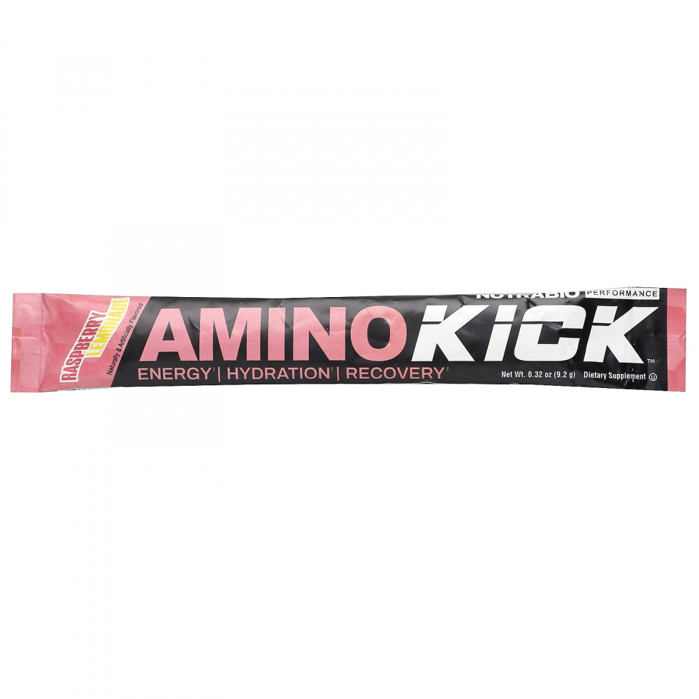 NutraBio, Amino Kick, малиновый лимонад, 1 пакетик, 9,2 г (0,32 унции) (Товар снят с продажи) в Москве - eco-herb.ru | изображение NutraBio, Amino Kick, малиновый лимонад, 1 пакетик, 9,2 г (0,32 унции) (Товар снят с продажи) в Москве - eco-herb.ru | фото