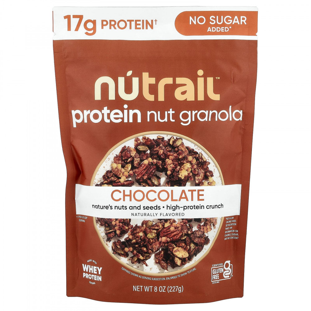 NuTrail, протеиновая гранола с орехами, шоколад, 227 г (8 унций) в Москве - eco-herb.ru | изображение NuTrail, протеиновая гранола с орехами, шоколад, 227 г (8 унций) в Москве - eco-herb.ru | фото