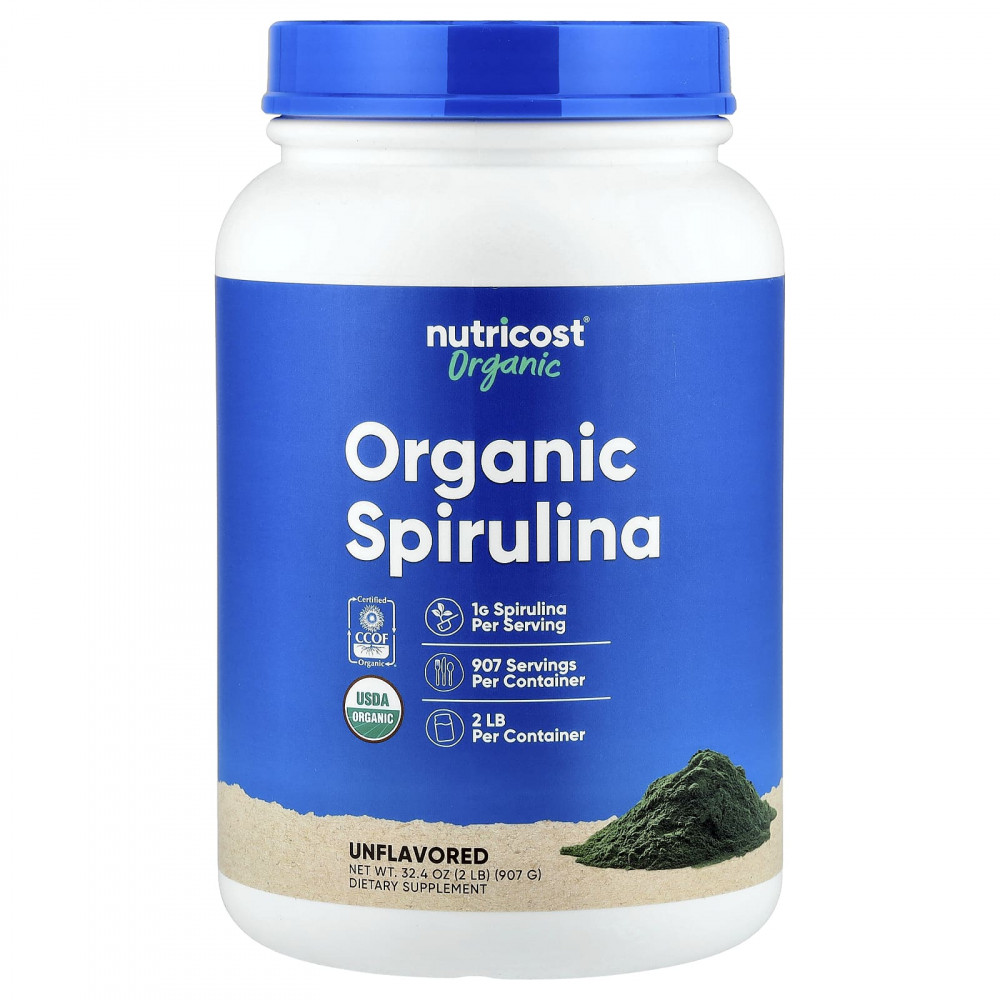 Nutricost, органическая спирулина, без добавок, 907 г (32,4 унции) в Москве - eco-herb.ru | изображение Nutricost, органическая спирулина, без добавок, 907 г (32,4 унции) в Москве - eco-herb.ru | фото