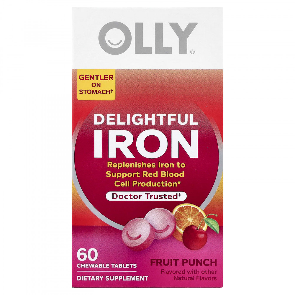 OLLY, Delightful Iron, железо для детей от 4 лет, фруктовый пунш, 60 жевательных таблеток в Москве - eco-herb.ru | изображение OLLY, Delightful Iron, железо для детей от 4 лет, фруктовый пунш, 60 жевательных таблеток в Москве - eco-herb.ru | фото