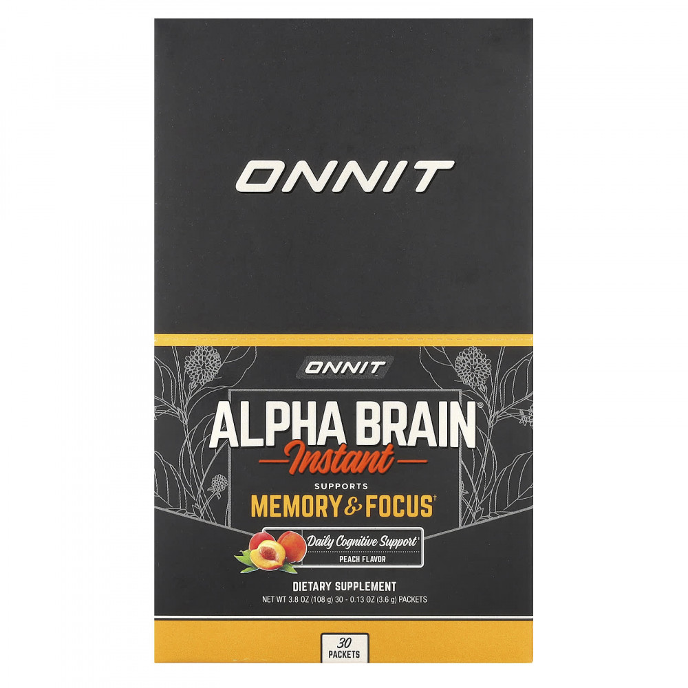 Onnit, Alpha BRAIN®, растворимый продукт, с персиком, 30 пакетиков, 3,6 г (0,13 унции) каждый в Москве - eco-herb.ru | изображение Onnit, Alpha BRAIN®, растворимый продукт, с персиком, 30 пакетиков, 3,6 г (0,13 унции) каждый в Москве - eco-herb.ru | фото