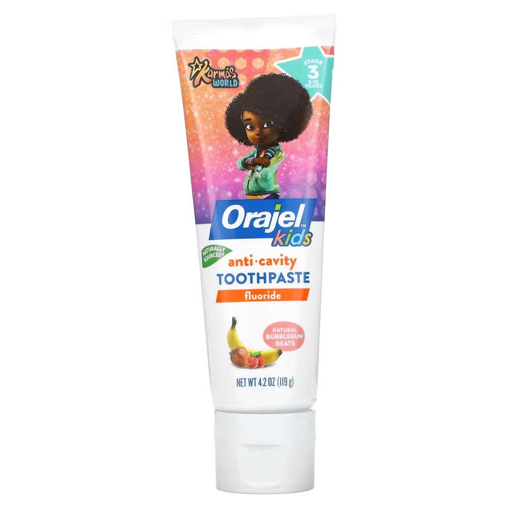 Orajel, Kids, Karma's World Anticavity Fluoride Toothpaste, 2-10 Years, Natural Bubblegum Beats, 4.2 oz (119 g) в Москве - eco-herb.ru | фото