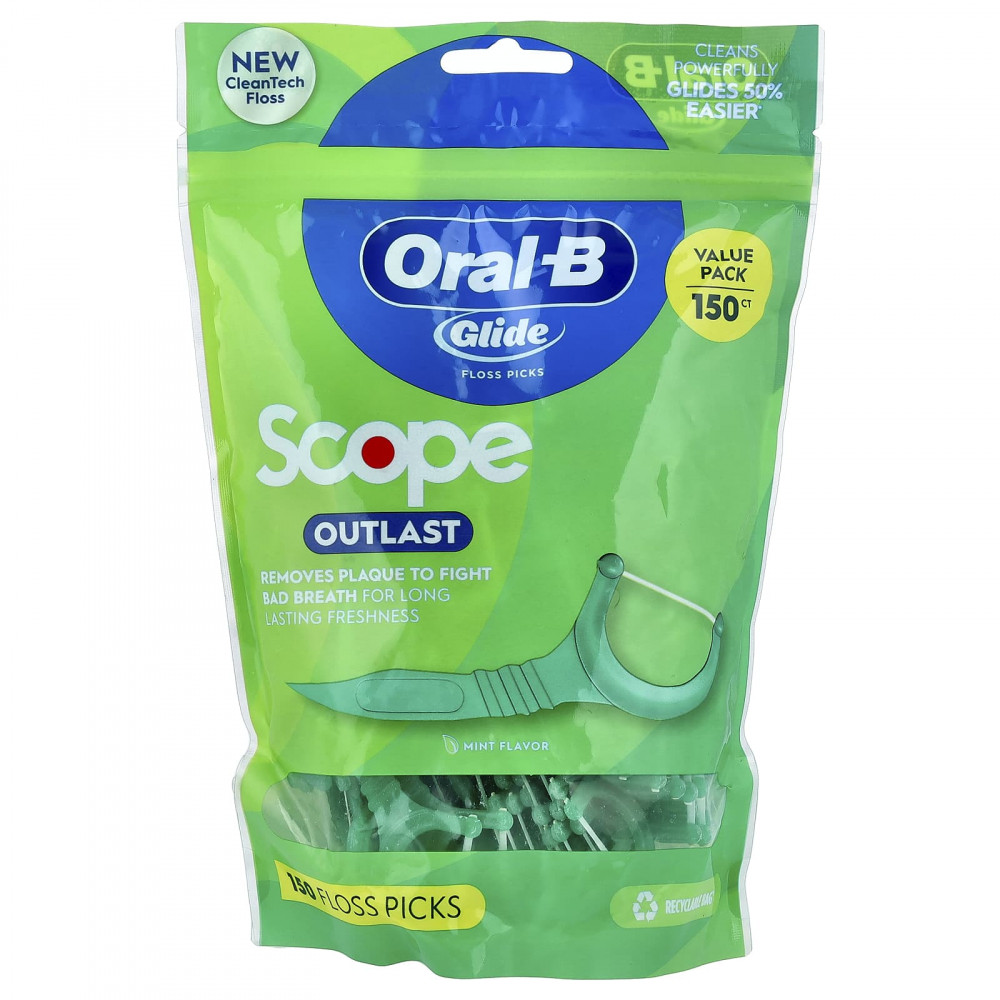 Oral-B, Glide, Scope Outlast, набор для чистки зубов, мятный вкус, 150 шт. в Москве - eco-herb.ru | изображение Oral-B, Glide, Scope Outlast, набор для чистки зубов, мятный вкус, 150 шт. в Москве - eco-herb.ru | фото